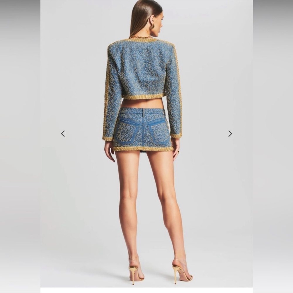 RETROFÊTE ALMA JACKET, MANI EMBELLISHED DENIM SKIRT, NINA TOP ALL 3 PIECES - Picture 7 of 14